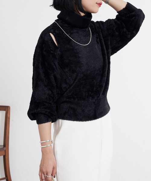 「SHENERY」 タートルネックニット FREE ブラック レディース_画像8