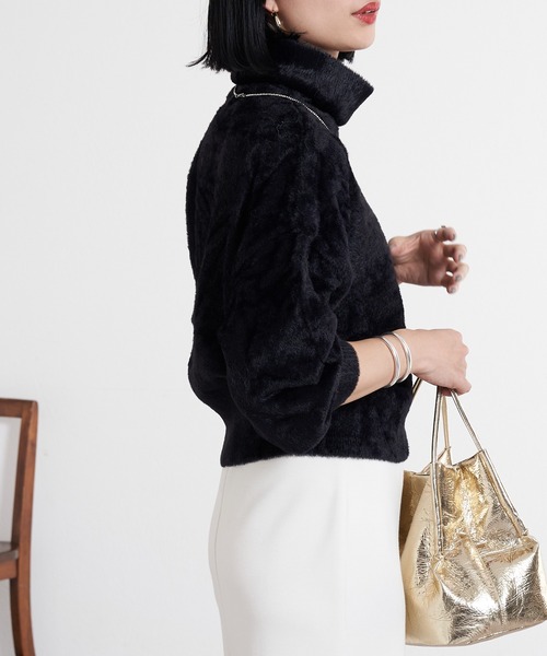 「SHENERY」 タートルネックニット FREE ブラック レディース_画像9