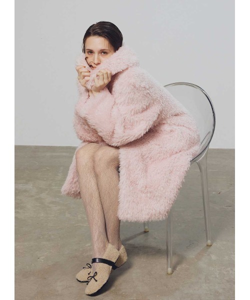 COEL（コエル） コート アウター ビッグカラーエコファーコート