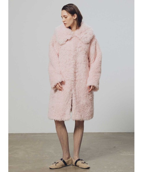 COEL（コエル） コート アウター ビッグカラーエコファーコート