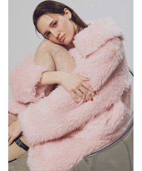 COEL（コエル） コート アウター ビッグカラーエコファーコート