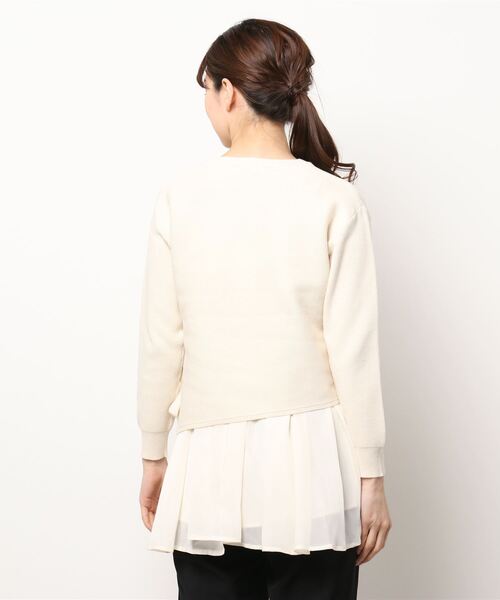 「Rose Tiara」 長袖ニット 42 オフホワイト レディース_画像3