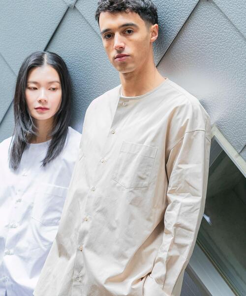 「THOMAS MASON」 長袖シャツ「URBAN RESEARCHコラボ」 MEDIUM ベージュ メンズ_画像5