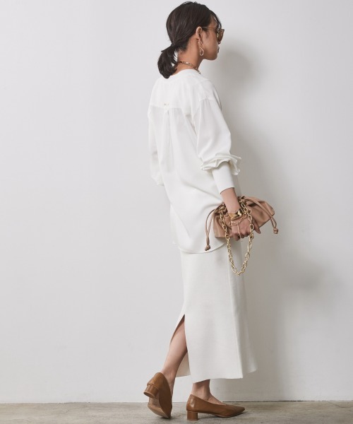 「CHIC STYLE」 長袖チュニック M オフホワイト レディース_画像9