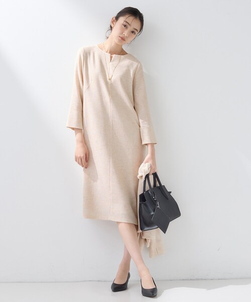 【美品】INDIVI　ツイードワンピースセットアップ　セレモニースーツ　36 DRESS LAB（ドレスラボ） セレモニースーツ セットアップ 「手洗い可