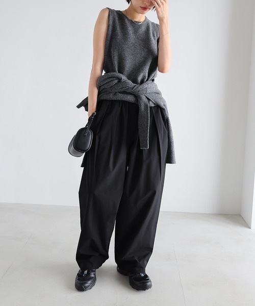 「evernavy」 イージーパンツ M チョコ レディース_画像7