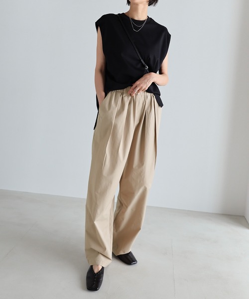「evernavy」 イージーパンツ M チョコ レディース_画像8