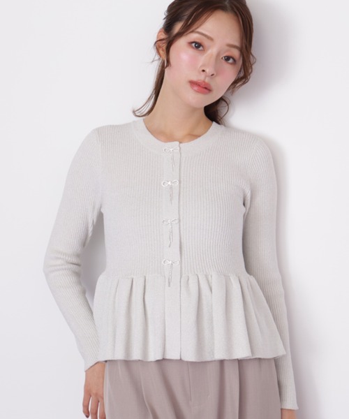JILL by JILL STUART ラメモールペプラムニット JILL by JILL STUART（ジルバイジルスチュアート） ニット セーター