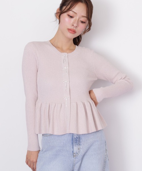 ルールロジェット ペプラムニット ペールブルー×ペールピンク JILL by JILL STUART（ジルバイジルスチュアート） ニット セーター