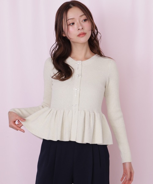 JILL by JILL STUART ラメモールペプラムニット JILL by JILL STUART（ジルバイジルスチュアート） ニット セーター