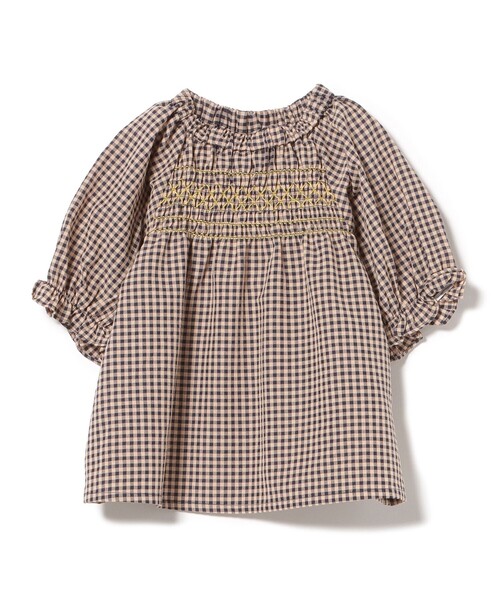 BEAMS mini（ビームス ミニ） ブラウス シャツ スモッキング チェック