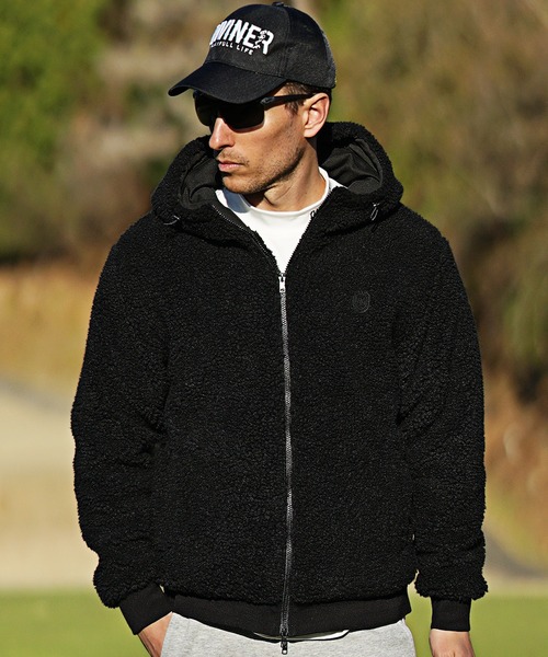 V12 ボア ブルゾン 黒 ジップ ゴルフ ウェア ジャケット DIVINER GOLF（ディバイナー ゴルフ） ブルゾン アウター 「DIVINER