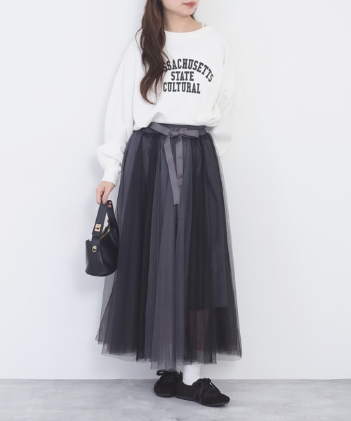 Nohea スカート チュール配色縦切替スカート : ZOZOTOWN Yahoo!店