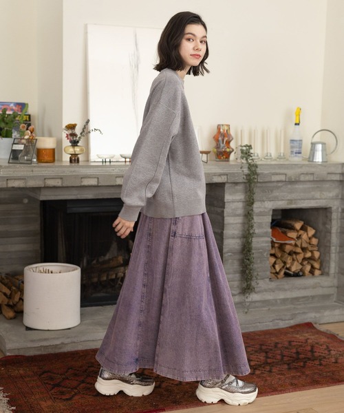 「niko and...」 デニムスカート LARGE チャコール レディース_画像6