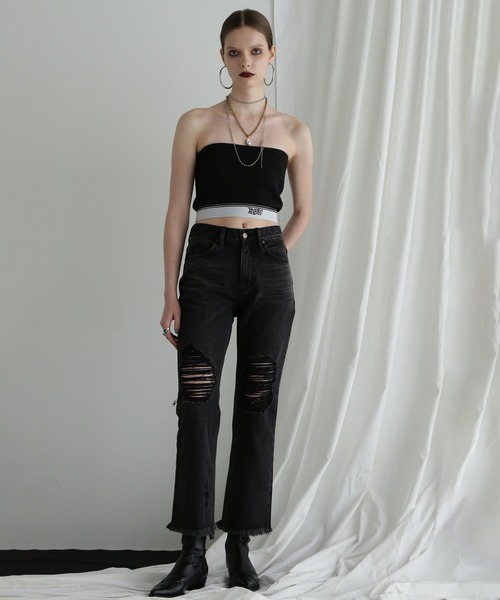 「ROSE BUD」 デニムパンツ S ブラック レディース_画像3