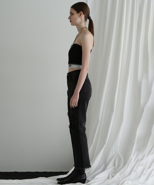 「ROSE BUD」 デニムパンツ S ブラック レディース_画像4