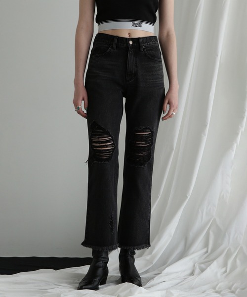 「ROSE BUD」 デニムパンツ S ブラック レディース_画像6