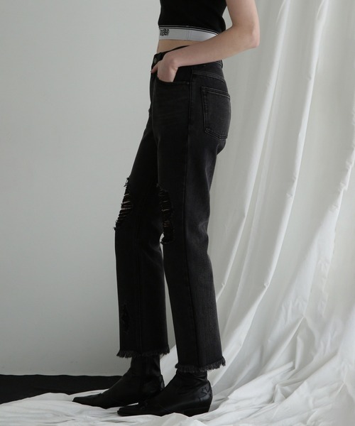 「ROSE BUD」 デニムパンツ S ブラック レディース_画像7