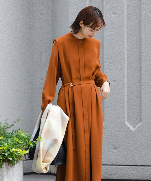 「URBAN RESEARCH」 長袖ワンピース FREE ネイビー レディース_画像3