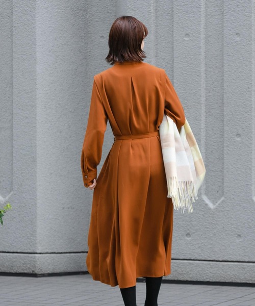 「URBAN RESEARCH」 長袖ワンピース FREE ネイビー レディース_画像4