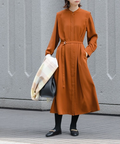 「URBAN RESEARCH」 長袖ワンピース FREE ネイビー レディース_画像6