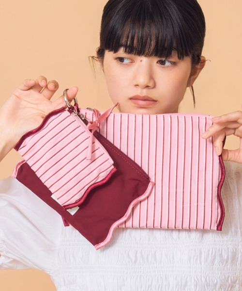 ポーチ Casselini(キャセリーニ)ストライプポーチセット レディースの画像