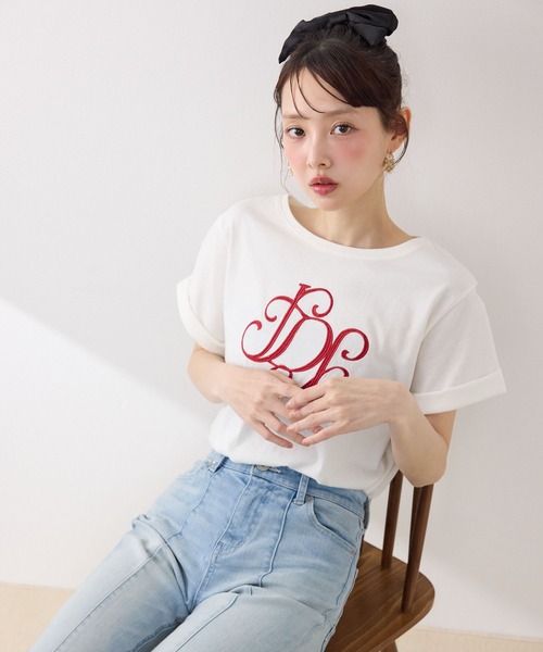 rienda（リエンダ） tシャツ 半袖 「森香澄さん着用」RDロゴTシャツ 春