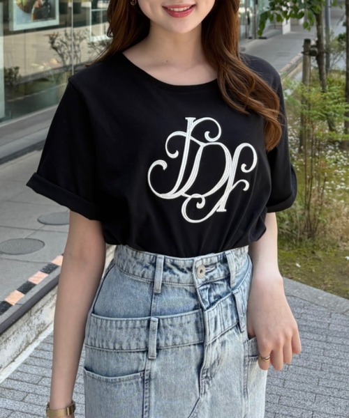 rienda（リエンダ） tシャツ 「森香澄さん着用」RDロゴTシャツ 春服