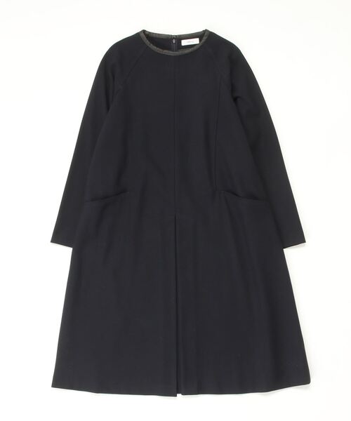 「SHIPS any」 長袖ワンピース ONE SIZE ネイビー レディースの画像