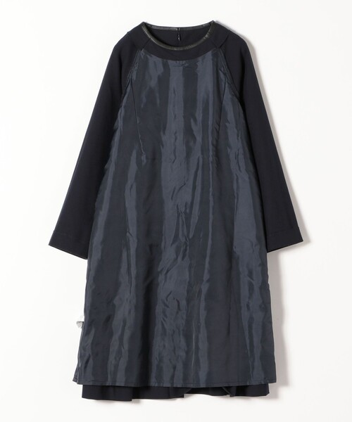 「SHIPS any」 長袖ワンピース ONE SIZE ネイビー レディースの画像
