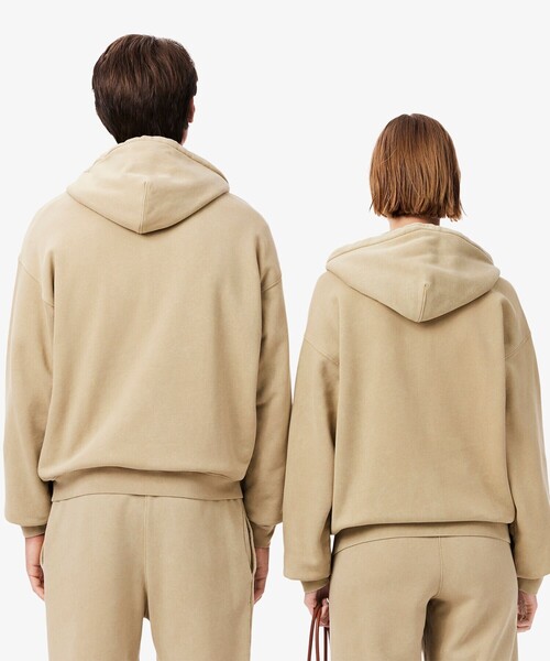 「LACOSTE」 ジップアップパーカー M ベージュ メンズの画像