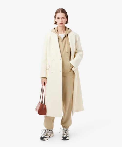 「LACOSTE」 ジップアップパーカー M ベージュ メンズの画像