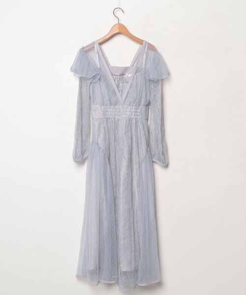 「dazzlin」 長袖ワンピース SMALL ブルー レディースの画像