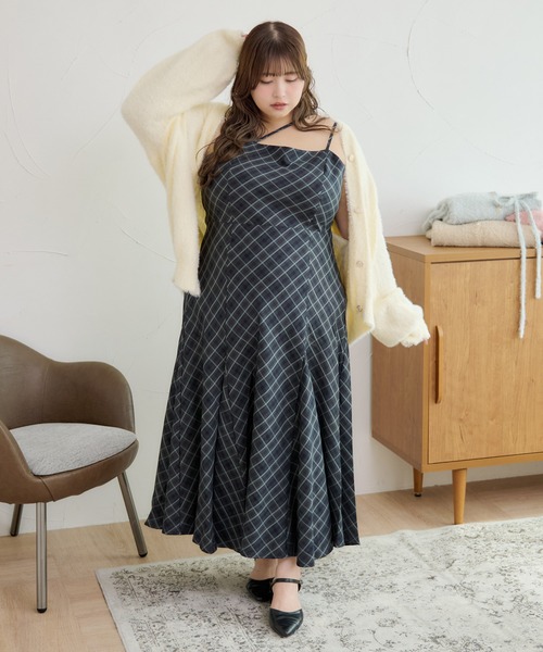 「Louiosy」 キャミソールワンピース 3L ブルー系その他 レディース_画像3