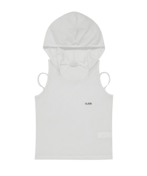 タンクトップ ノースリーブ 「OJOS」Rib Hood Sleeveless / 「オホス 