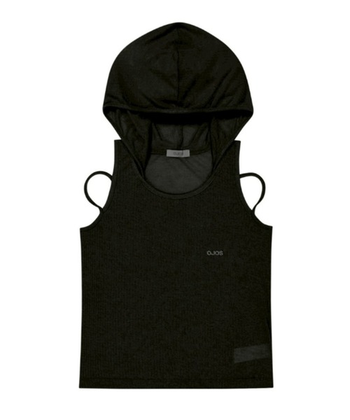 タンクトップ ノースリーブ 「OJOS」Rib Hood Sleeveless / 「オホス 