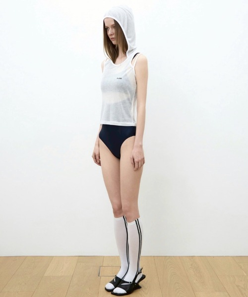 タンクトップ ノースリーブ 「OJOS」Rib Hood Sleeveless / 「オホス 