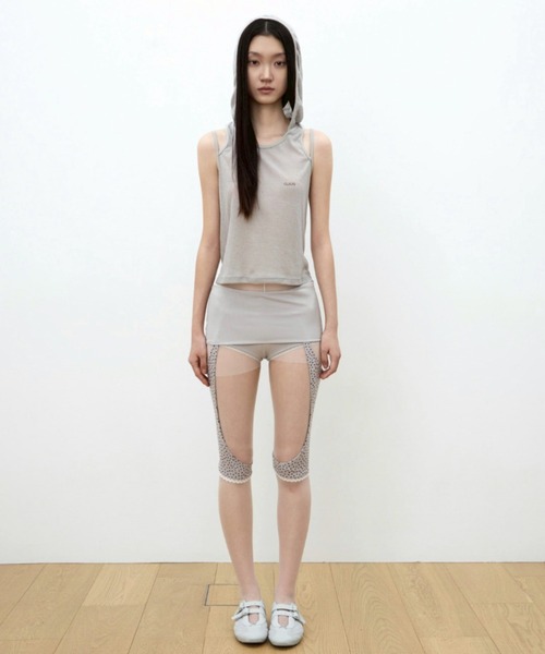タンクトップ ノースリーブ 「OJOS」Rib Hood Sleeveless / 「オホス 