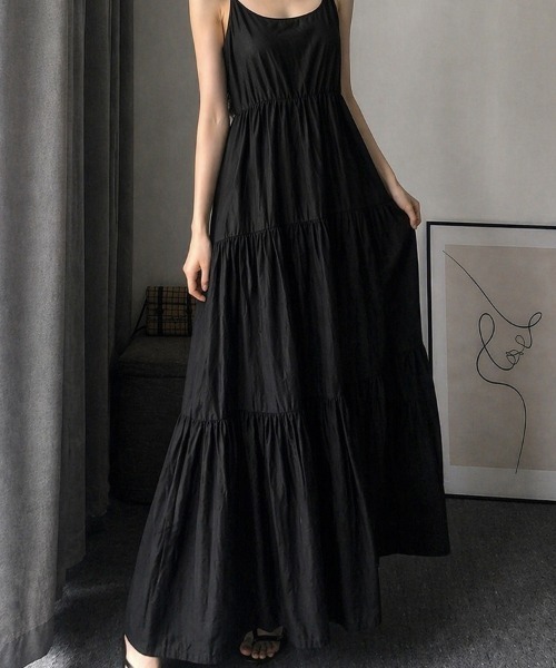 ワンピース ティアードキャミロングワンピース : ZOZOTOWN Yahoo!店