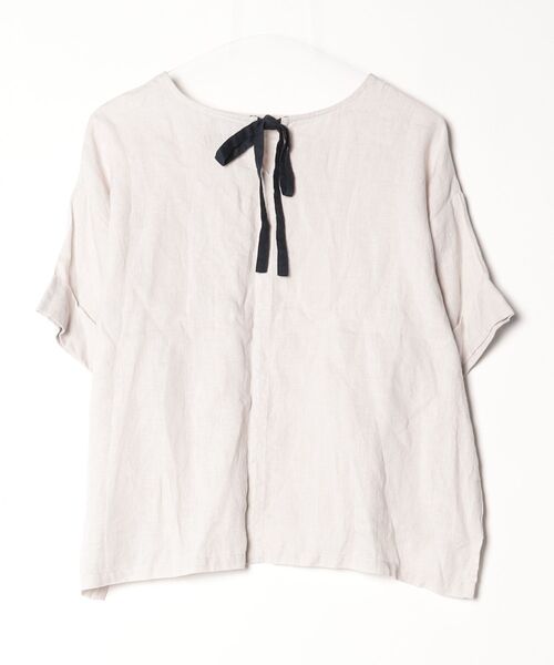 「fog linen work」 半袖ブラウス - ベージュ レディース_画像2
