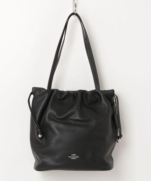 COACH トートバッグ ブラック レザー COACH（コーチ） ワンポイントトートバッグ - ブラック レディース