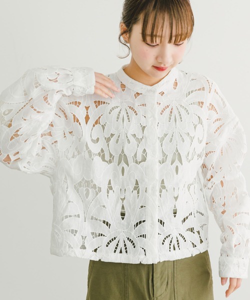 「ITEMS URBANRESEARCH」 長袖ブラウス FREE ホワイト レディース_画像7