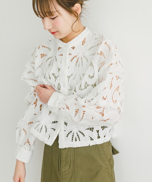 「ITEMS URBANRESEARCH」 長袖ブラウス FREE ホワイト レディース_画像9