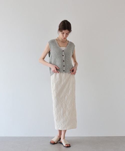 「J by blue」 ニットベスト MEDIUM グレー レディース_画像8