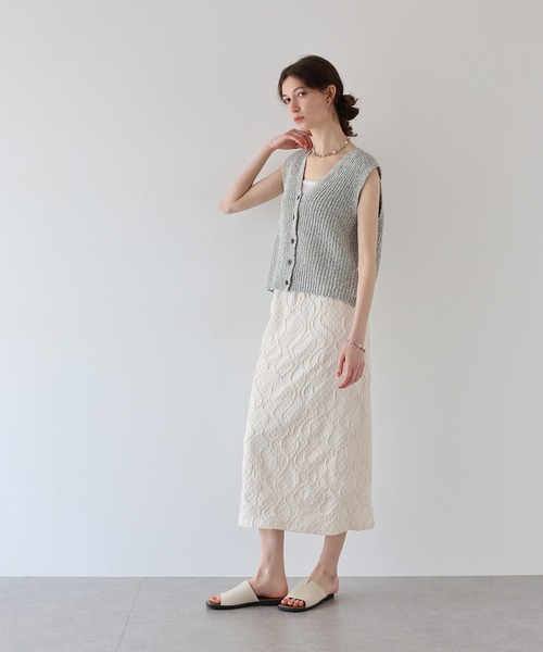 「J by blue」 ニットベスト MEDIUM グレー レディース_画像9