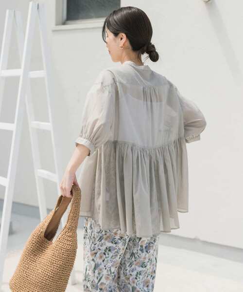 「URBAN RESEARCH DOORS」 7分袖チュニック MEDIUM ネイビー レディース_画像3