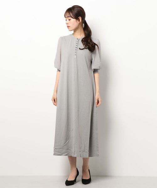 「PREFERIR」 7分袖ワンピース MEDIUM グレー レディース_画像2