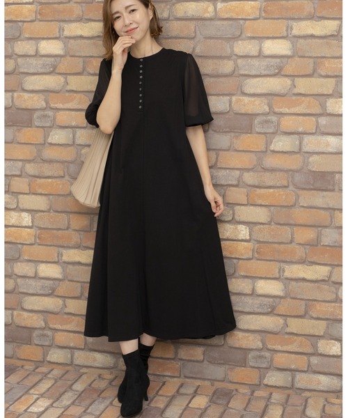 「PREFERIR」 7分袖ワンピース MEDIUM グレー レディース_画像5