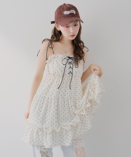 極美品　エイココンドウ　チュニックブラウス　襟ワイヤー入　フリル　パワーネット continuer de NICE CLAUP ブラウス シャツ 今季一押しの主役級レース