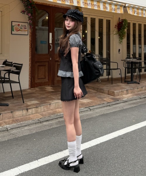 MARS/メイドストライプミニスカート ピンストライププリーツミニ